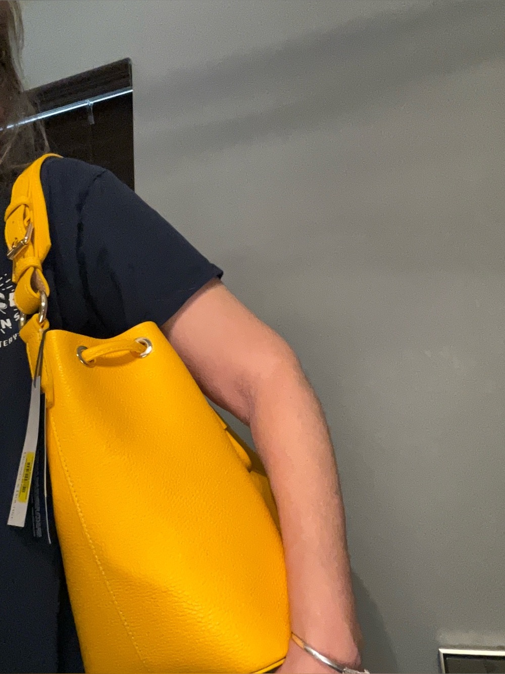 NWT Dooney & Bourne Yellow Leather Drawstring Bucket/Hobo Bag - Picture 7 of 7